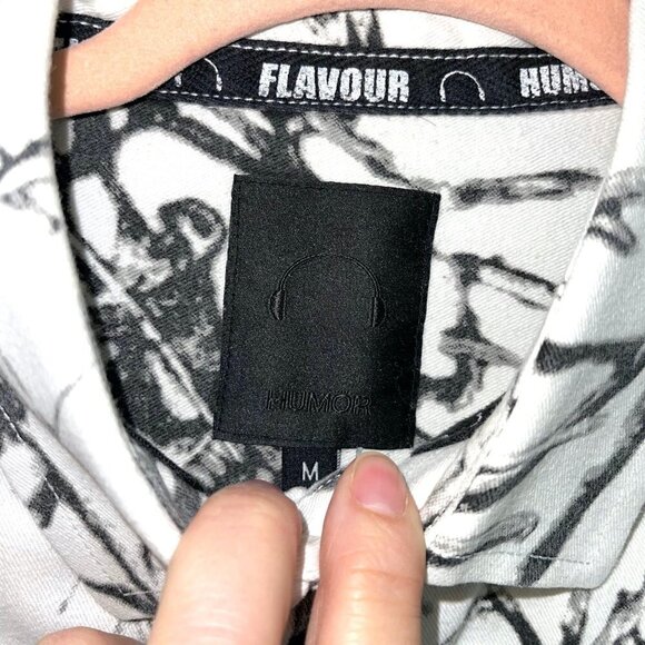 Humor The Danish Flavor Button Front Shirt Mens Size Medium M Graphic Print - Picture 4 of 9